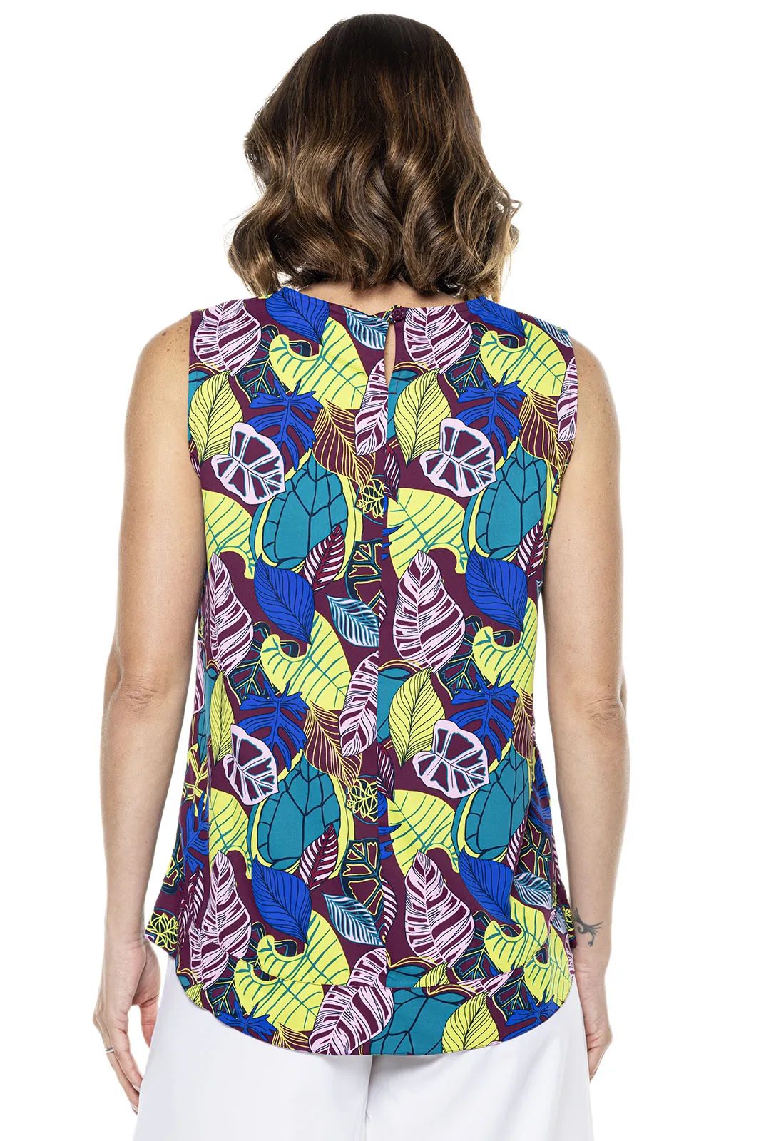 Women's St. Tropez Swing Tank Top | Rich Plum Electric Jungle