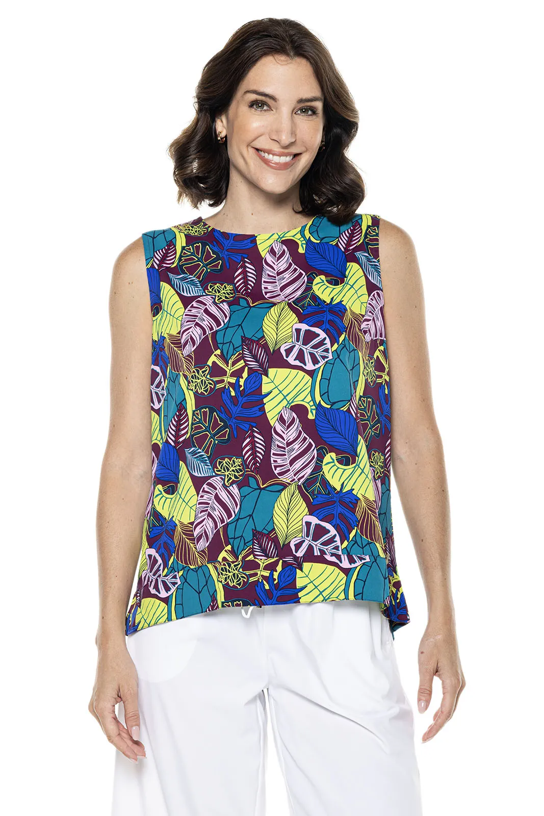 Women's St. Tropez Swing Tank Top | Rich Plum Electric Jungle