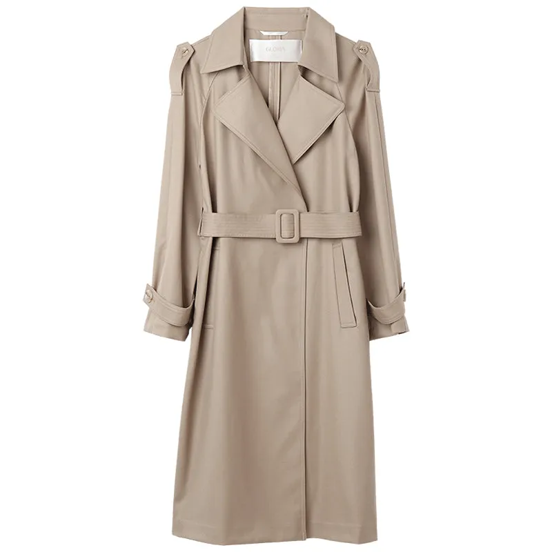 Worsted Woolen Double-Breasted Trench Coat