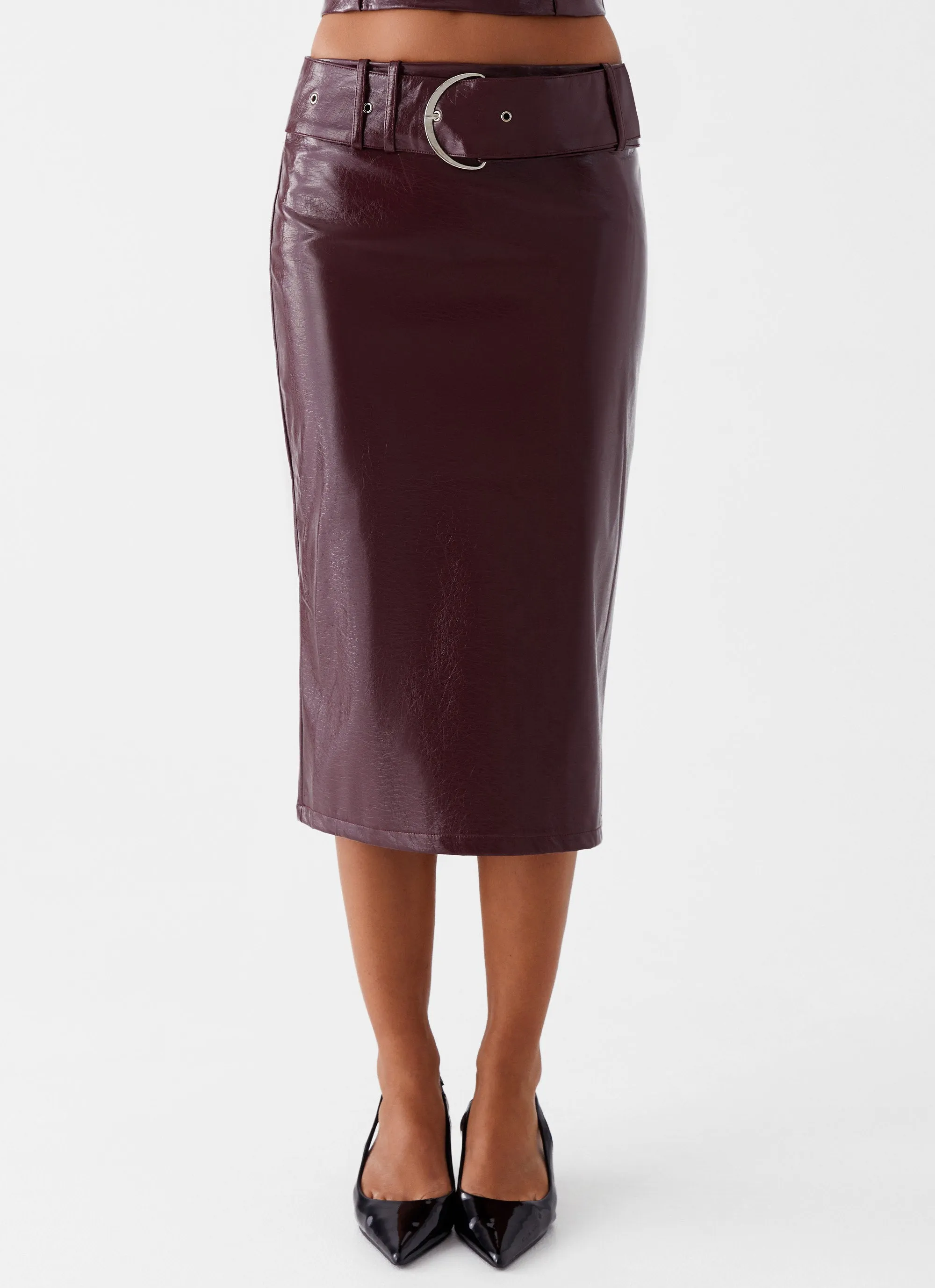 Wynnie Midi Skirt - Cherry Red