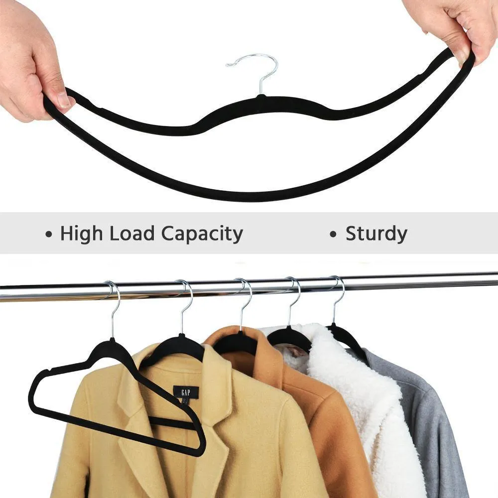 Yaheetech Velvet Hangers Black